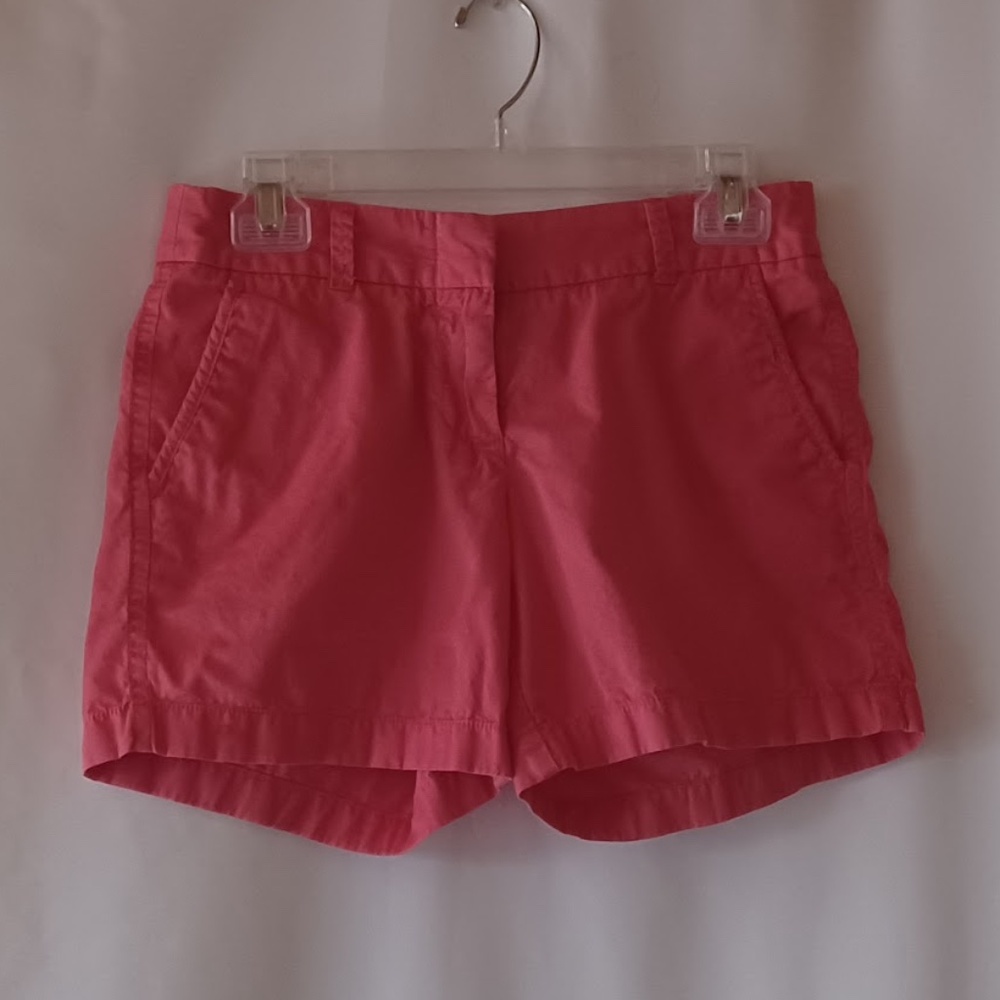 J. Crew Weathered Broken-In Chino Shorts Coral Classic Twill Size 2
